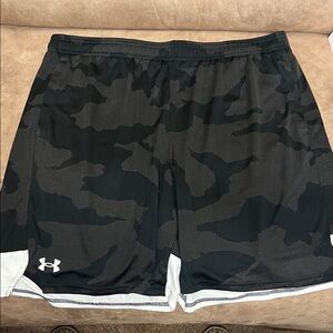Under Armour Black and Gray Camo Athletic Shorts